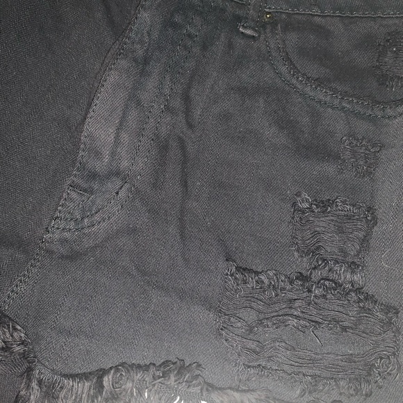 BDG Black Ripped Denim Short - Picture 3 of 8